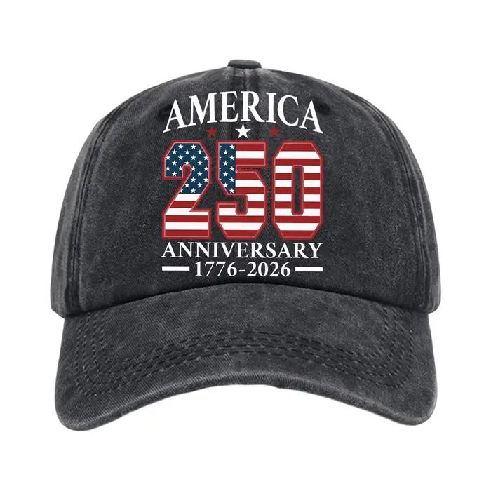 Casquette de baseball vintage America 250 anniversaire 250 design patriotique pour célébrations et événements spéciaux ajustement réglable matériaux polyester non tissé adapté aux sorties extérieures et occasions festives