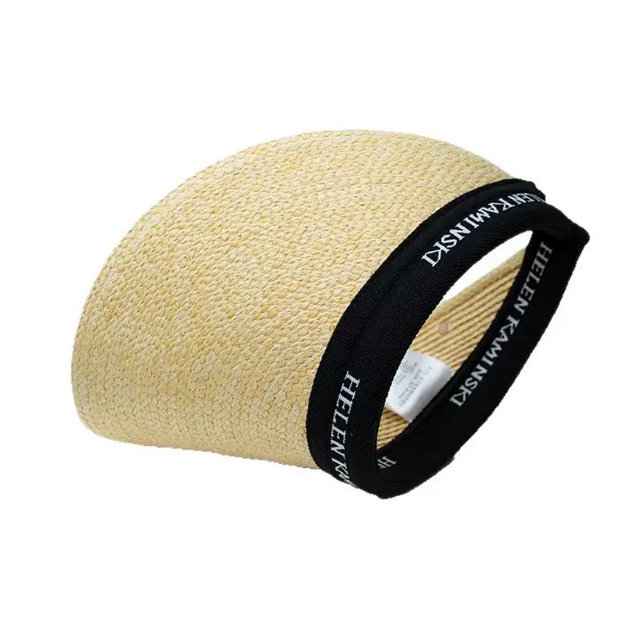 Chapeau Visière en Paille pour Femme avec Pince à Cheveux Intégrée
