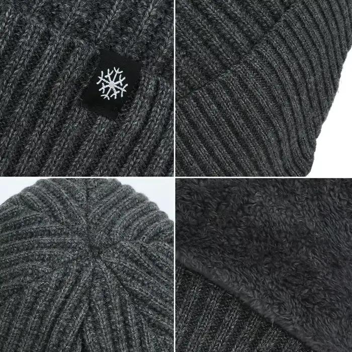Chapeau tricoté d'hiver pour hommes en plein air avec capuche d'oreille chaude en velours
