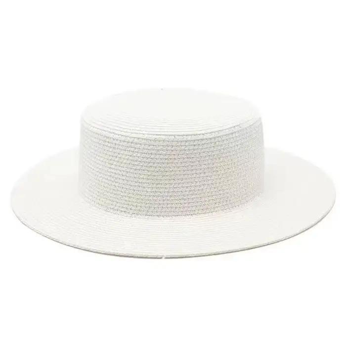 Chapeau de paille à large bord tendance pour femme, chapeau de soleil polyvalent, chapeau de plage, chapeau Panama pour été et hiver, accessoire de mode, élégant et durable
