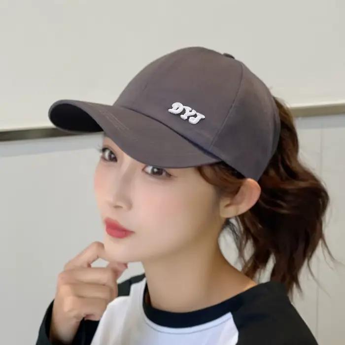 Casquette de baseball en coton avec trou pour queue de cheval