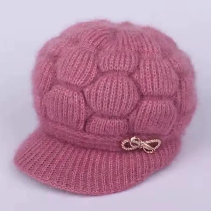 Chapeau d'hiver en coton tricoté pour femmes, skullies sportifs, fourrure de lapin douce, casquette de grand-mère pour l'hiver, occaions extérieures