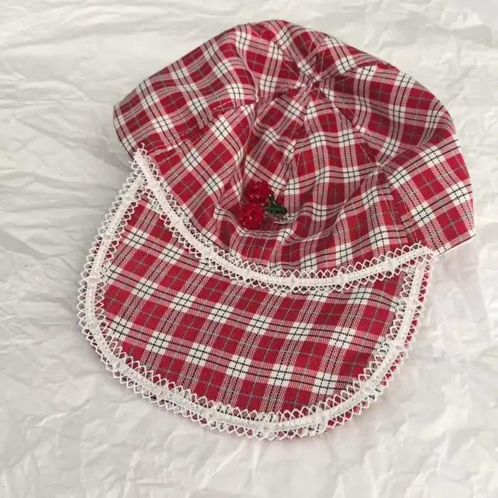Casquette de baseball créative en coton à motif écossais rouge