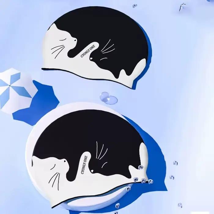 Bonnet de Bain Imprimé en Silicone Confortable et Élégant Pour Femmes Occasions Aquatiques Spéciales