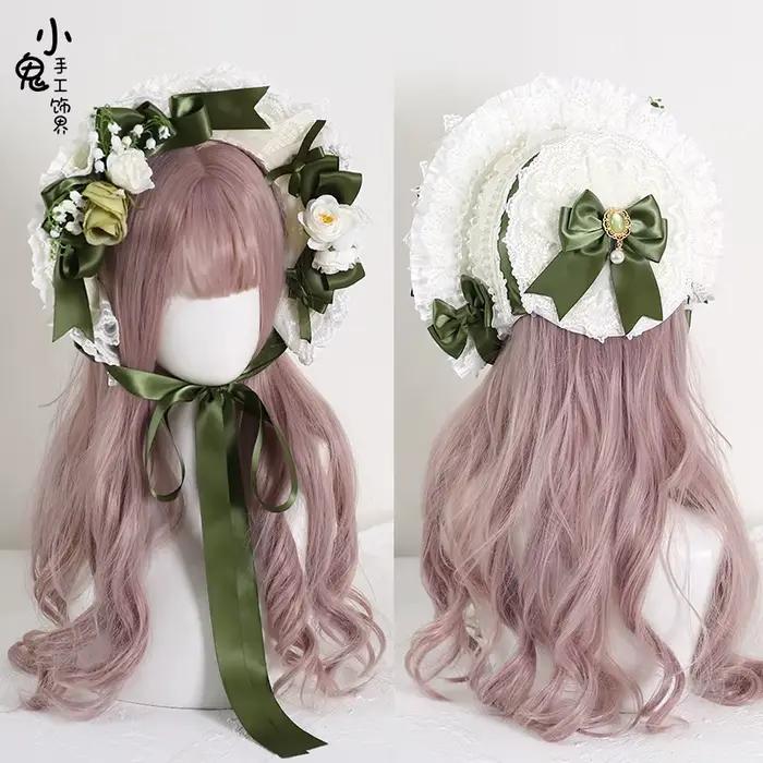 Chapeau de paille en forme d'orchidées, chapeau plat en dentelle avec nœud