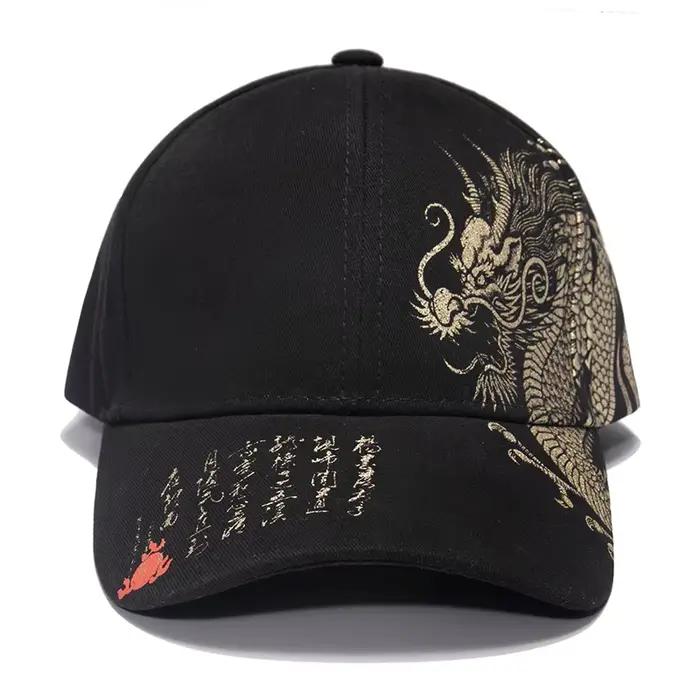 Impression Dragon chinois casquettes de Baseball pour hommes Totem croyance femmes coton chapeau de relance Protection solaire extérieure Gorras casquette de camionneur