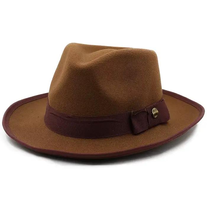 Casquette en feutre pour hommes et femmes, chapeau Fedora en fausse laine, classique, rétro, gentleman, vintage, gangster, Trilby, casquettes de jazz élégantes, nouveau