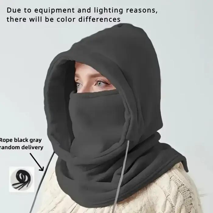 Chapeau Balaclava d'hiver unisexe - Masque coupe-vent avec cordon de serrage