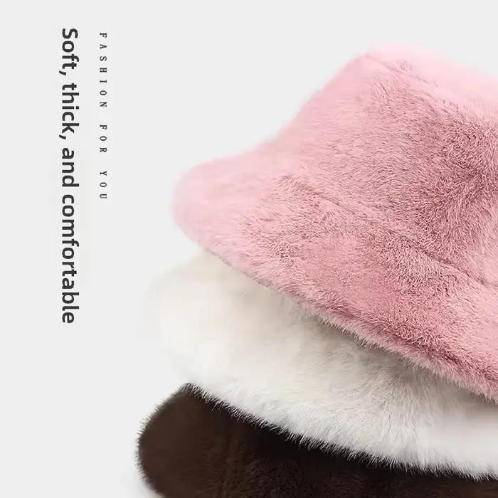 Chapeau de poisson en fourrure moelleux pour femme