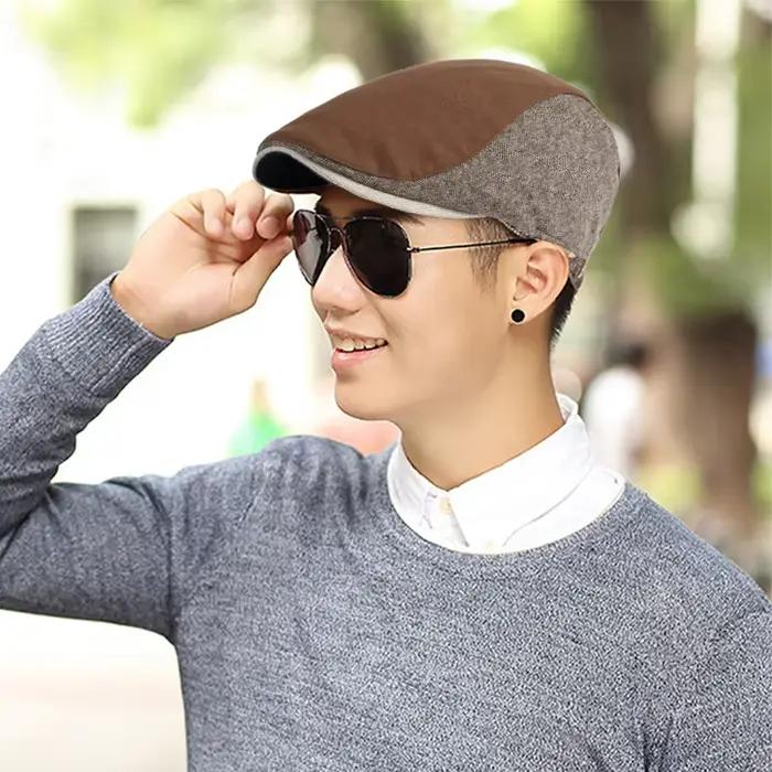 Automne hiver hommes castor chapeau anglais rétro épaissi chaud bec de canard casquette artistique jeunesse avant