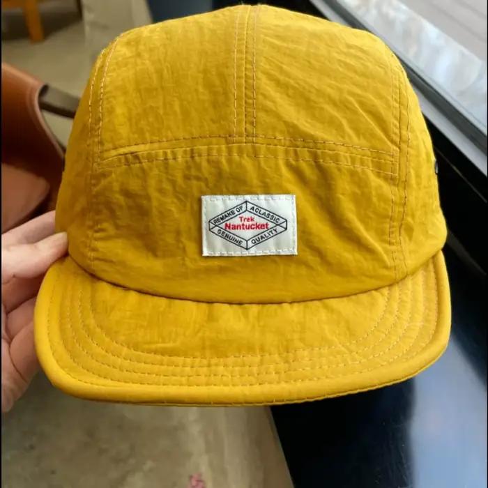 Casquette de baseball vintage à visière plate en nylon et maille imperméable avec patch lettre pour hommes et femmes