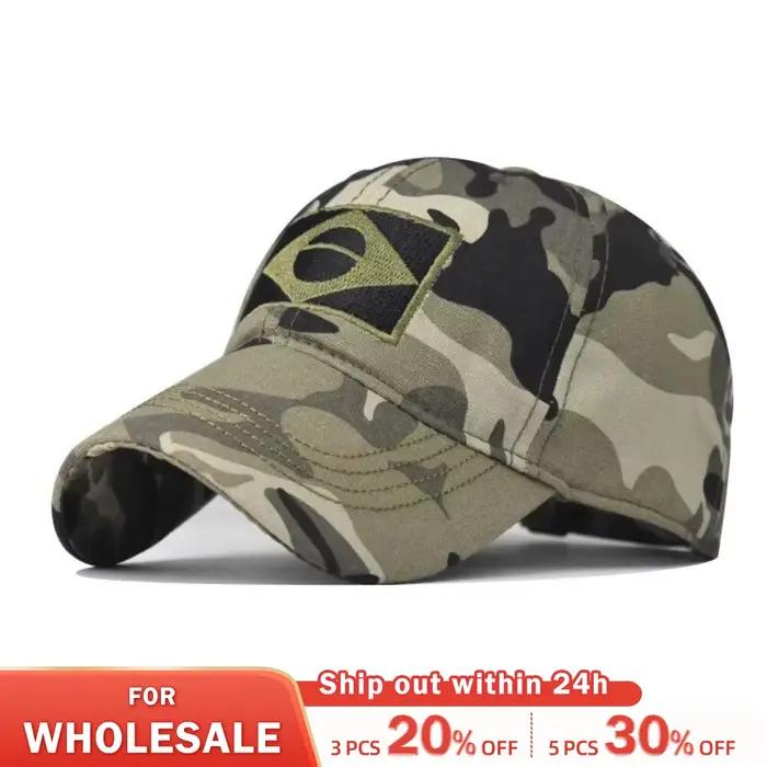 Casquette de baseball brodée CamSolomon Army pour hommes
