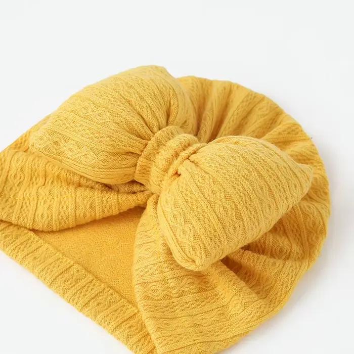 Mignon nœud papillon bébé Turban chapeau doux nouveau-né