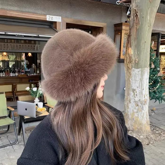 Chapeau mongole en peluche pour femmes