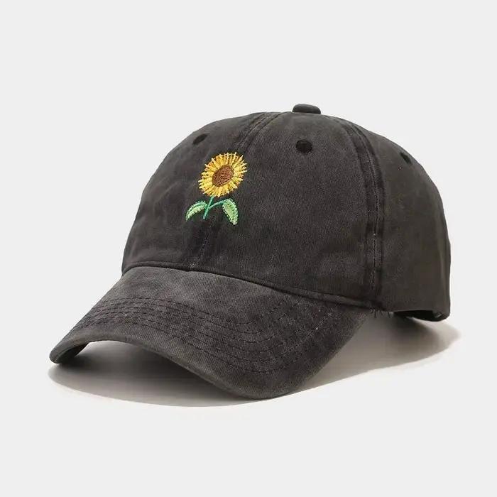 Casquette de Baseball brodée de fleurs en coton 2024