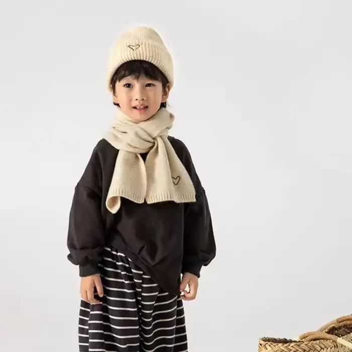Chapeau d'amour tricoté en coton pour enfants hiver, automne, occasions spéciales et cadeaux pour bébés