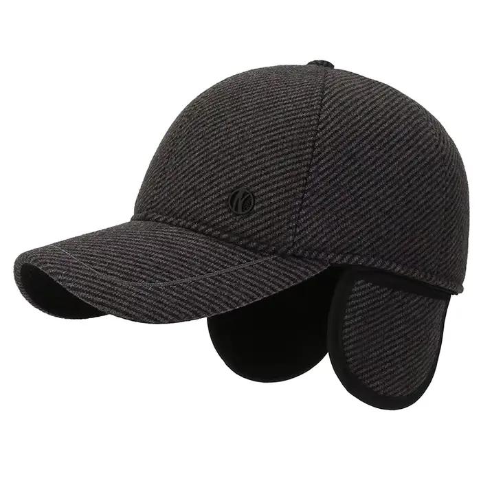 Casquette de baseball avec cache-oreilles réglables épais et chauds pour l'extérieur