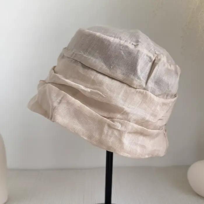 Chapeau Bob 100% Ramie Japonais Vintage Froissé pour Femme