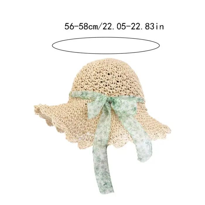 Chapeau de paille pliable pour femme