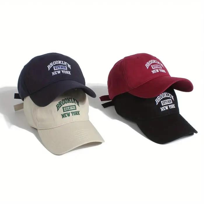 Mode hommes femmes BROOKLYN Baseball coton réglable Snapback chapeau broderie