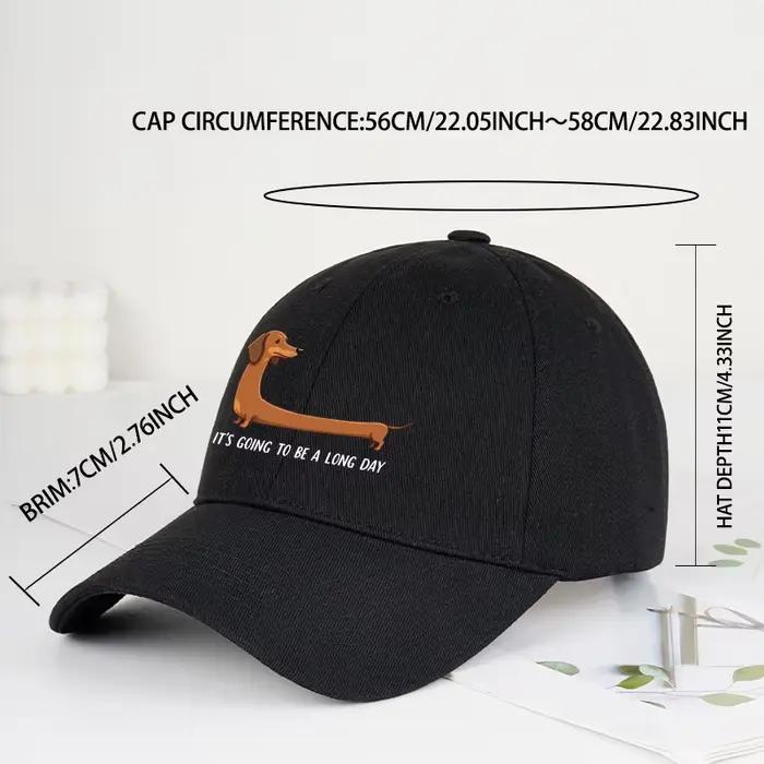 Casquette de baseball imprimée Fun Dachshund « Long Day » – Réglable