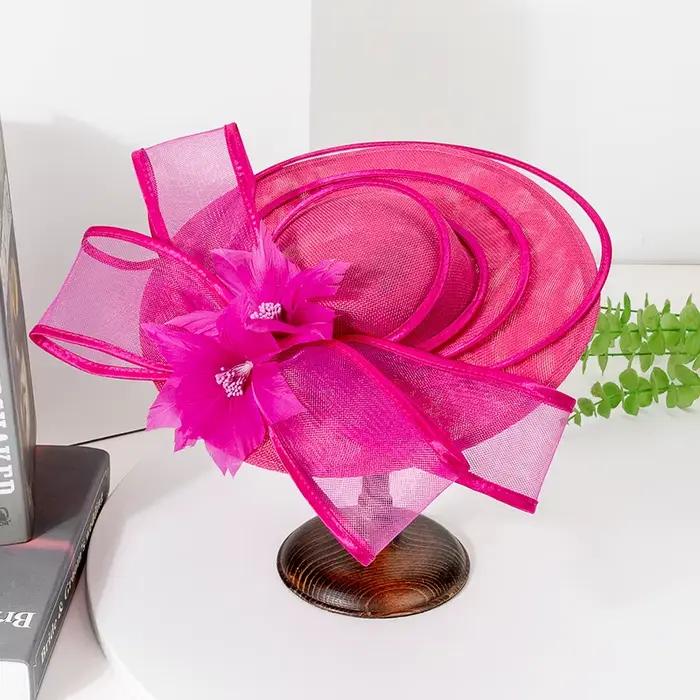 Chapeau de mariage d'été grande taille en sinamay imitation