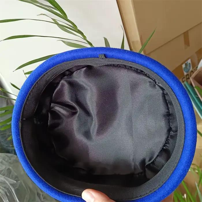 Chapeau Fedora plat gris 100 % laine pour femme