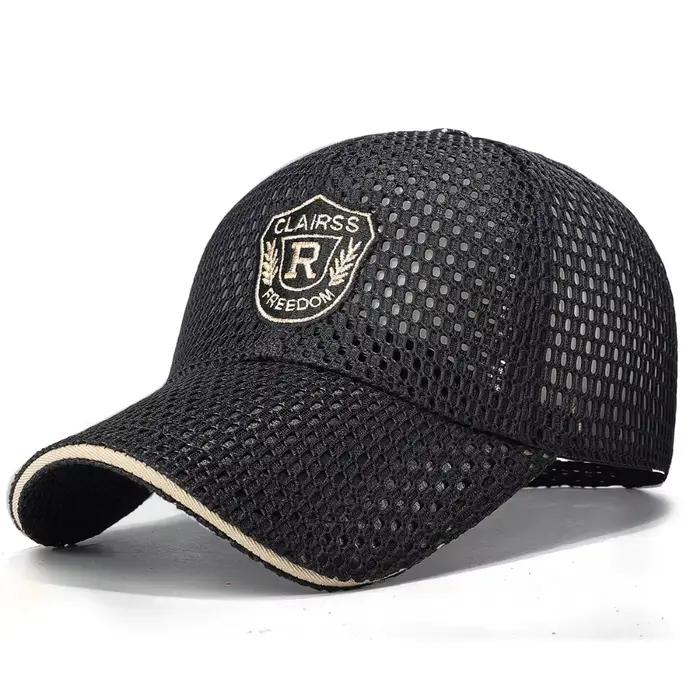 Casquette de baseball multicolore en maille respirante avec motif brodé