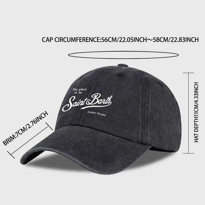Casquette de baseball unisexe réglable Saint Barth « The Place To Be » imprimée et délavée