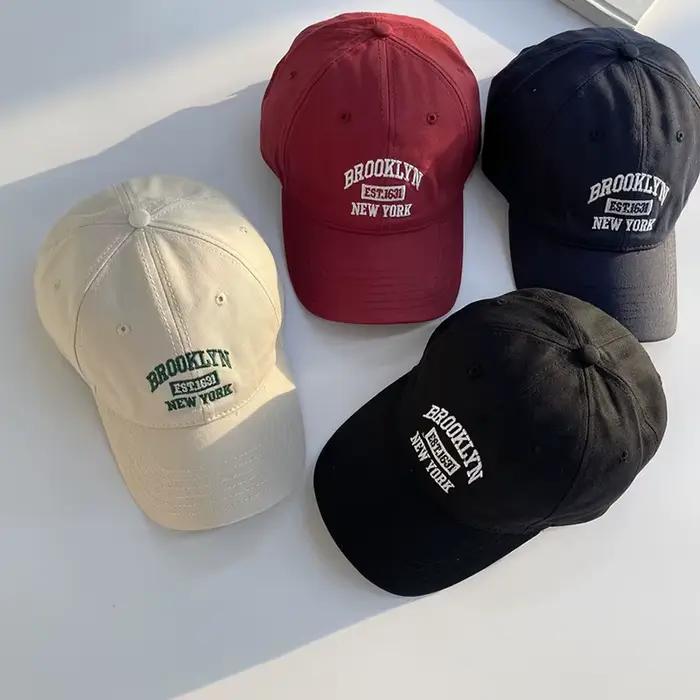 Casquette de baseball brodée de lettres en coton doux pour femmes et hommes