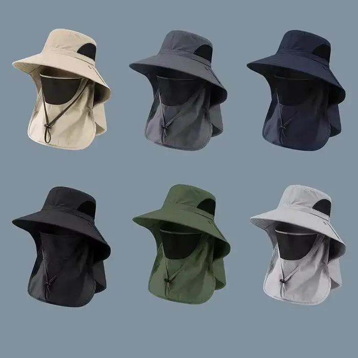 Nouvelle casquette de soleil à large bord avec rabat de cou pour hommes et femmes