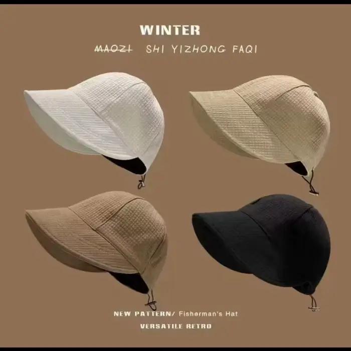 Chapeau Bob Décontracté en Toile Gaufrée Couleur Unie à Large Bord Anti-UV pour la Randonnée et le Camping