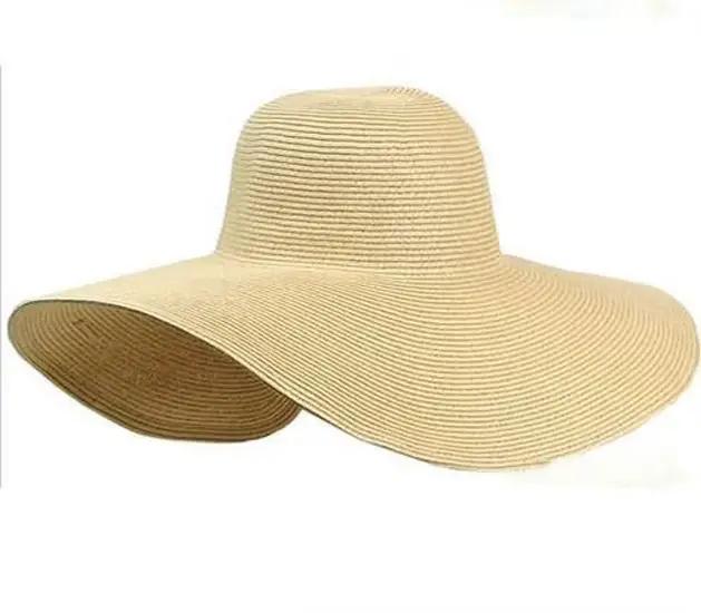 LNPBD chaud 2017 femmes chapeau blanc été noir surdimensionné bonnet de soleil casquette de plage