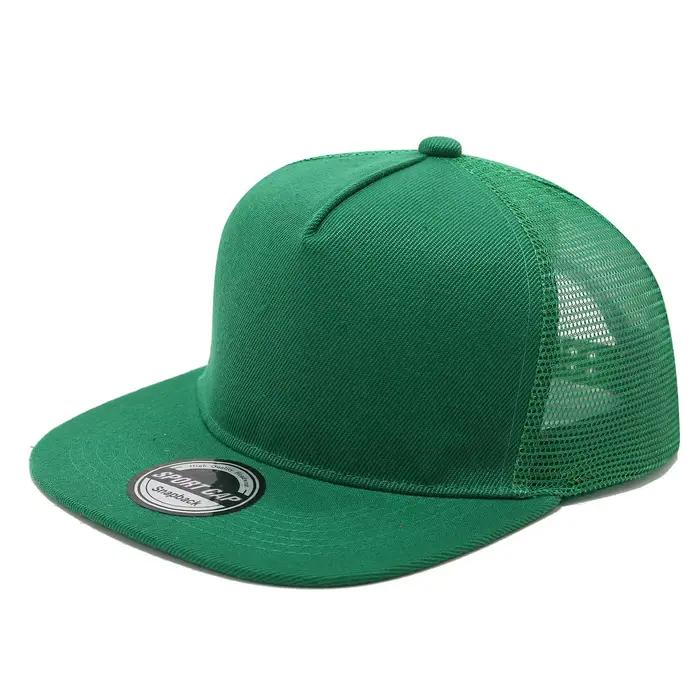 Casquette de baseball en maille à 5 panneaux avec logo imprimé personnalisable style hip-hop réglable pour homme et femme occasions extérieures toutes saisons