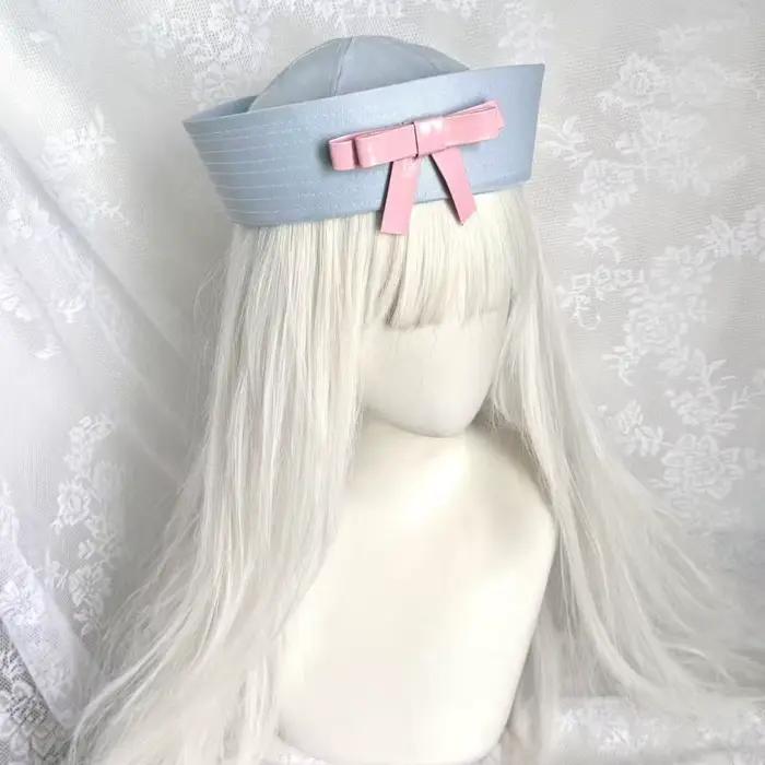 Chapeau de marin Cosplay avec nœud rose doux