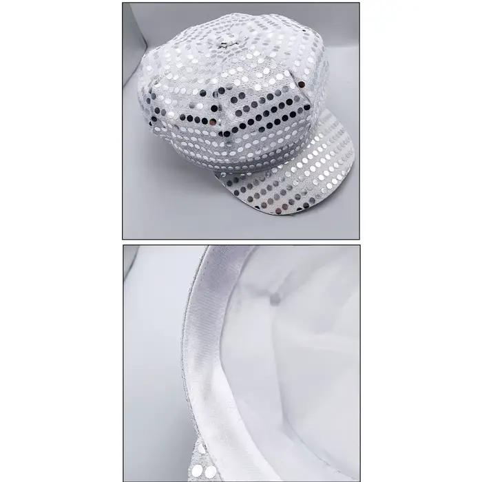 Chapeau à paillettes rétro octogonal pour spectacle disco années 70 80 accessoire halloween festive party hat