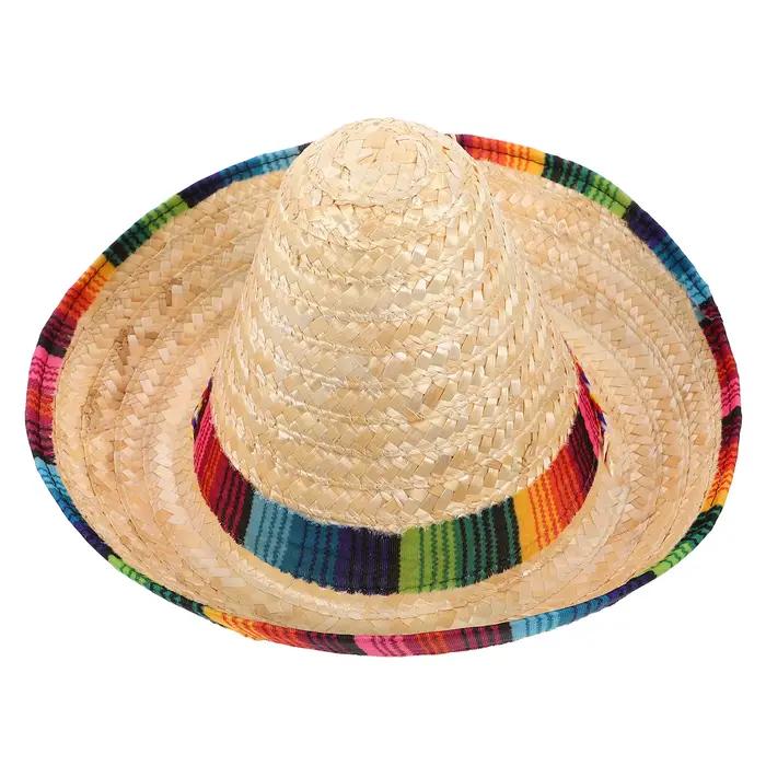 Chapeau de Costume mexicain 43cm pour Fiesta Party enfants adultes paille Sombrero carnaval habiller accessoire fête faveur tondeuse