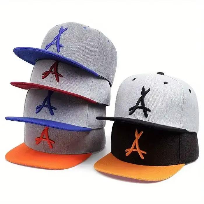 Casquette de baseball rétro américaine hip-hop à visière plate avec lettres brodées en 3D style streetwear décontracté chapeau de soleil casquette de sport et de golf pour homme femme quatre saisons