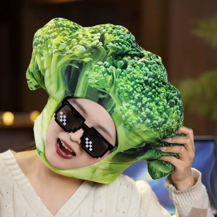 Chapeau brocoli en peluche pour enfants adultes