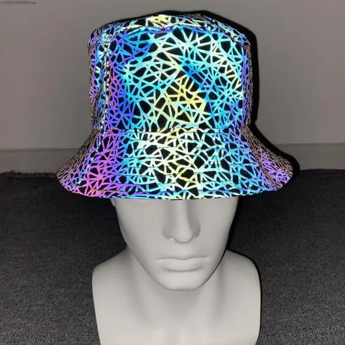 Chapeau seau réfléchissant coloré pour hommes et femmes