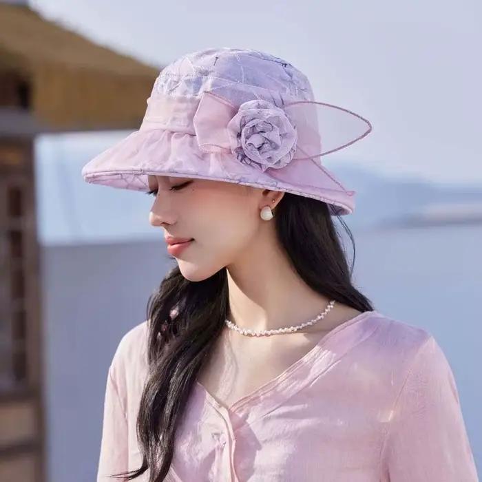 Chapeau de pêcheur pliable à motif floral