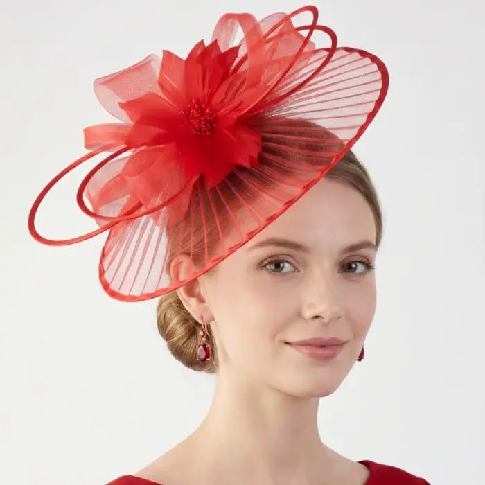 Chapeau bibi rétro pour femme orné de fleurs accessoire de tête élégant pour fêtes mariages événements courses et occasions spéciales