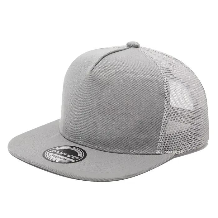 Casquette de baseball en maille à 5 panneaux avec logo imprimé personnalisable style hip-hop réglable pour homme et femme occasions extérieures toutes saisons