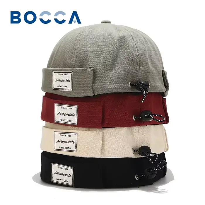 Casquette Docker Bocca Label en coton ajustable sans visière pour hommes et femmes style streetwear occasionnels sportifs et décontractés