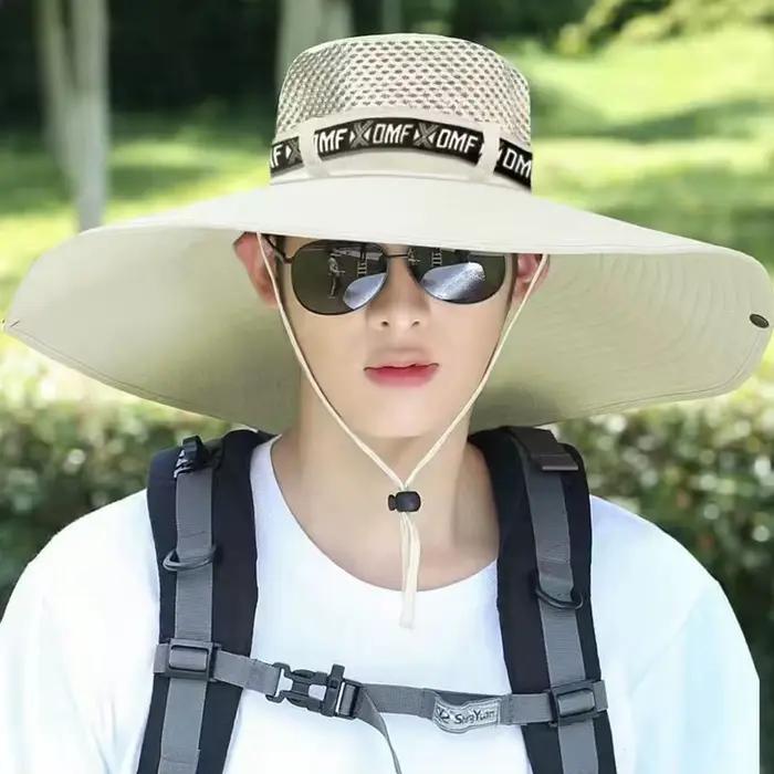 Chapeau à grands bords en coton pour alpinisme pêche et activités de plein air occasionnels multicolore ajustable et respirant
