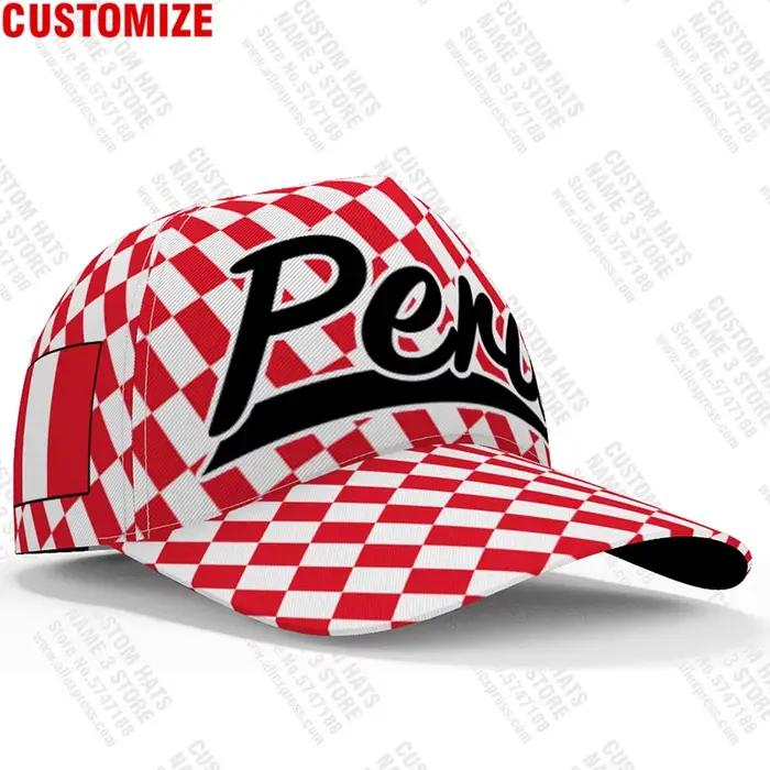 Casquettes de baseball péruviennes 3D gratuites avec nom et logo de l'équipe