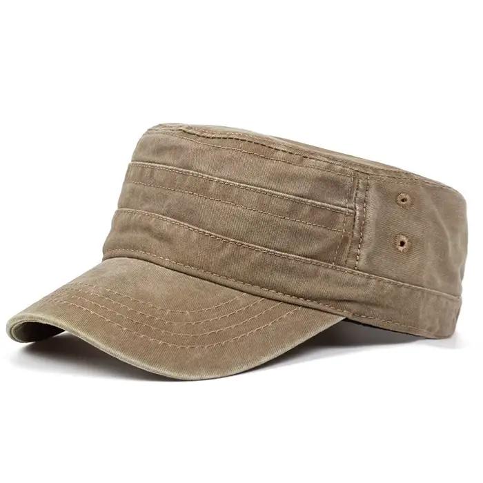 Casquette militaire vintage en coton délavé pour homme
