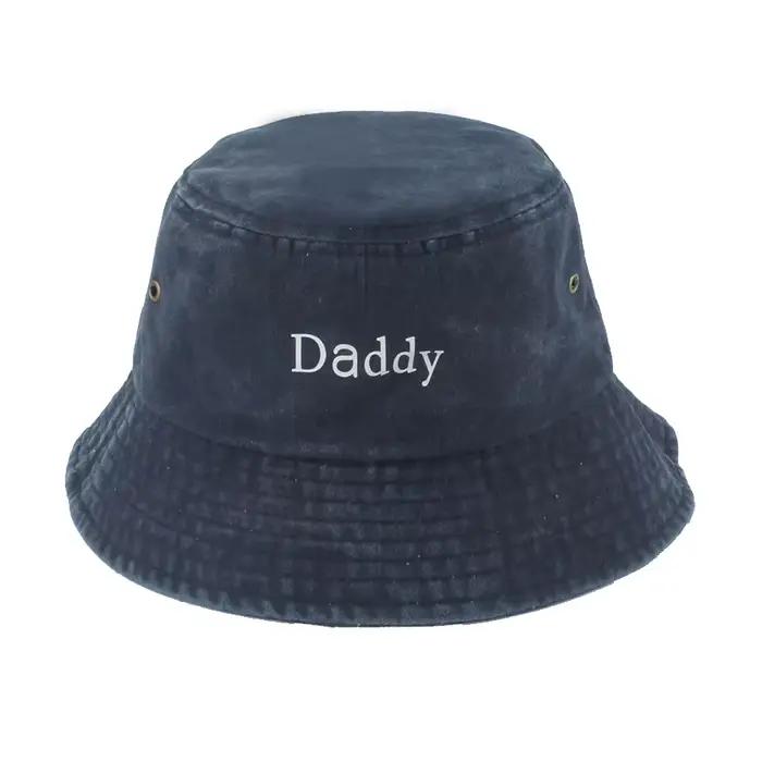 Chapeau seau en Denim délavé pour parents et enfants