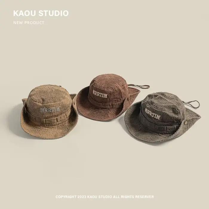 Casquette de seau en coton pour homme et femme, protection solaire, style rétro, idéale pour le printemps et l'été, randonnée, camping et balades en plein air
