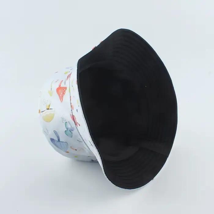Chapeau seau Panama pliable imprimé champignon